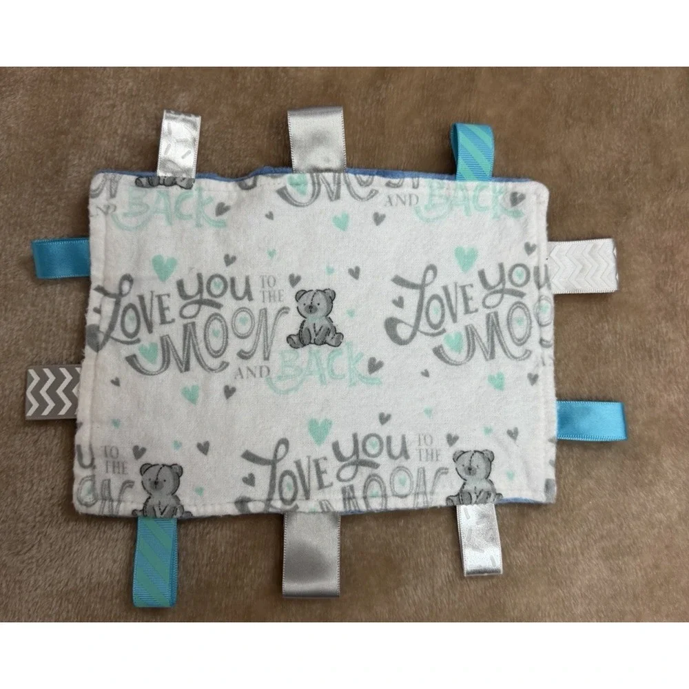 Lovey Handmade I Love You to the Moon and Back Blue Tags Bear Unisex Small